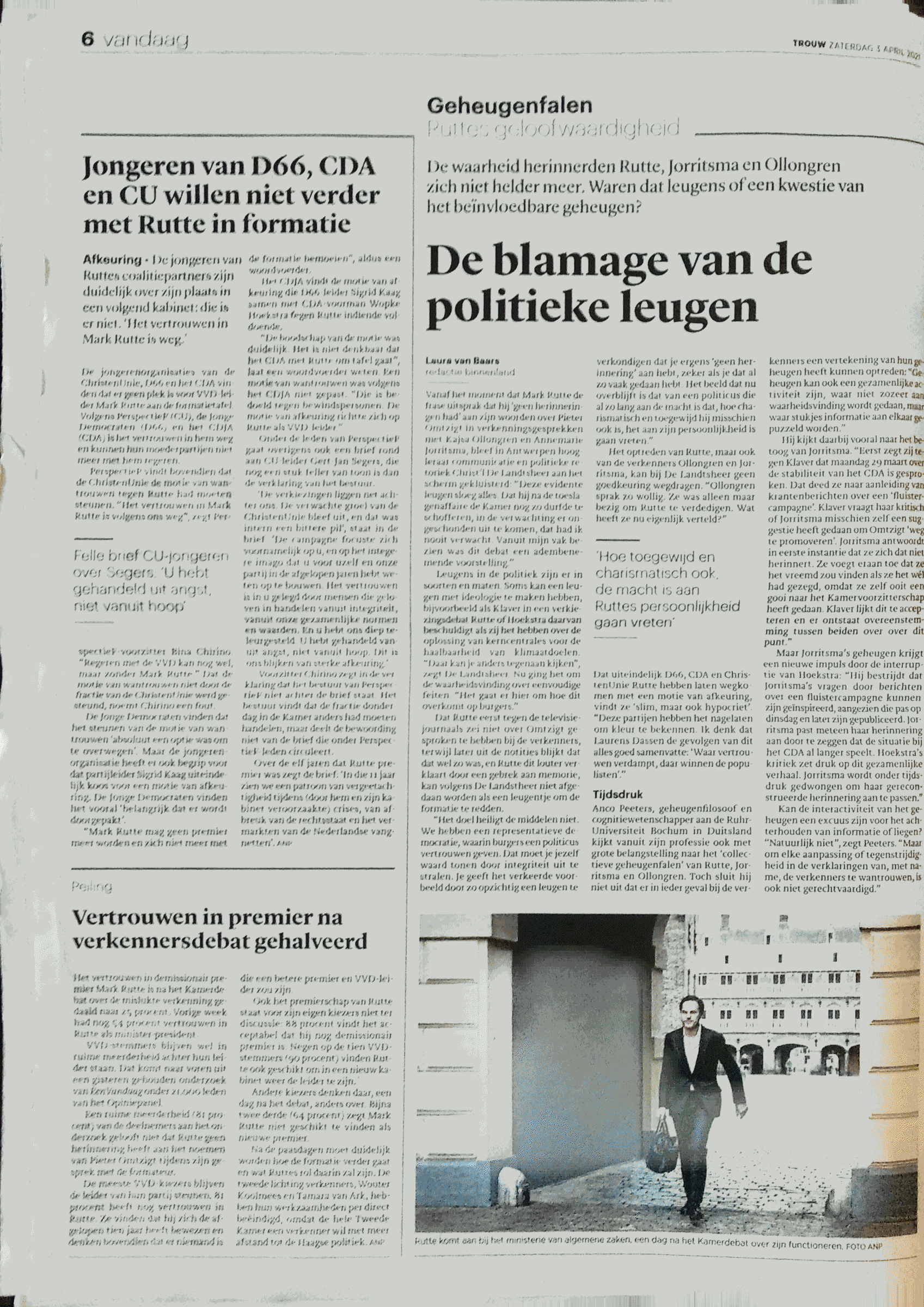 Krantenartikel geheugenfalen